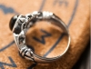 S925 sterling silver jewelry black agate anchor crusader flower simple fashion personality retro Thai silver men's ring